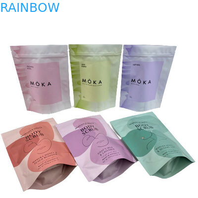 Zipper Mylar Stand Up Pouches Gravnre Printing Untuk Garam Mandi Lulur Tubuh