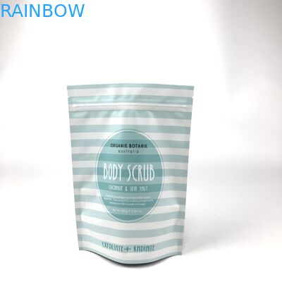 Zipper Mylar Stand Up Pouches Gravnre Printing Untuk Garam Mandi Lulur Tubuh