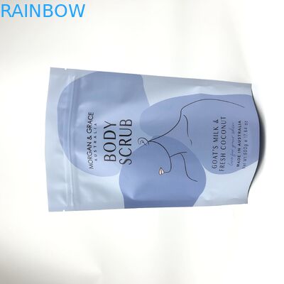 Zipper Mylar Stand Up Pouches Gravnre Printing Untuk Garam Mandi Lulur Tubuh