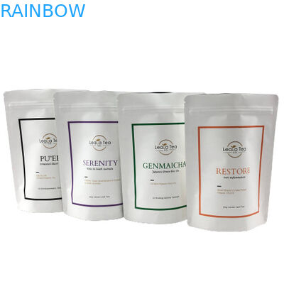 Logo Kustom White Coffee Beans Tea Mylar Aluminium Foil Bags Smell Proof