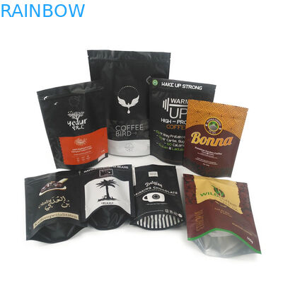 Logo Kustom White Coffee Beans Tea Mylar Aluminium Foil Bags Smell Proof