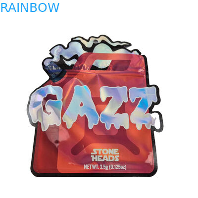 Bentuk Cetak Kustom Die Cut Mylar Bags 1g 3.5g 7g 14g 28g Untuk Permen Kue yang Dapat Dimakan