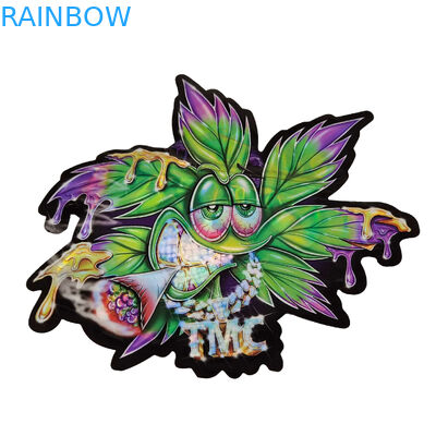 3.5g Sealed Smell Proof Mylar Bags Kustom Dicetak Unik Die Cut Bentuk Tidak Teratur