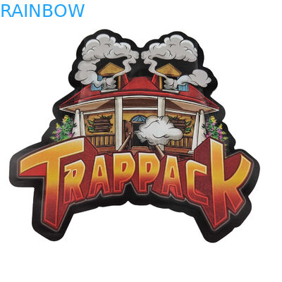 3.5g Sealed Smell Proof Mylar Bags Kustom Dicetak Unik Die Cut Bentuk Tidak Teratur