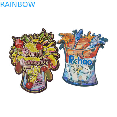 3.5g 7g 14g Child Proof Matte Soft Touch Kemasan Bentuk Khusus Die Cut Mylar Bag