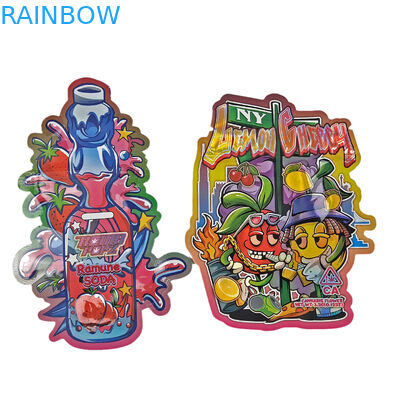 3.5g 7g 14g Child Proof Matte Soft Touch Kemasan Bentuk Khusus Die Cut Mylar Bag
