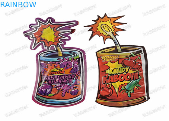 Soft Touch Matte Snack Mylar Bags Kemasan Berbentuk Tidak Teratur 3.5g 7g 14g 28g Die Cut Bags