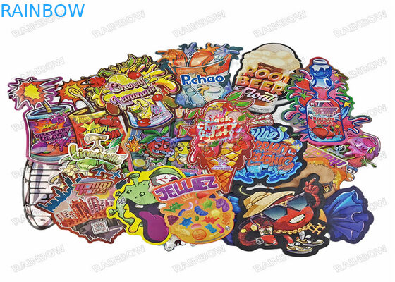 3.5g Die Cut Edible Holograph Irregular Bentuk Khusus Kemasan Makanan Plastik Zipper Mylar Bag