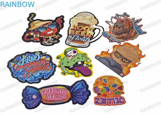 Edible Mylar Bags Die Cut Kantong Plastik Berbentuk Pecial Dengan Ziplock 3.5g Candy Cookie Bags