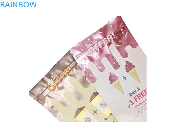 Matte Metallic Stand Up Bag Makanan Kustom Kemasan Teh Aluminium Foil Mylar Bag