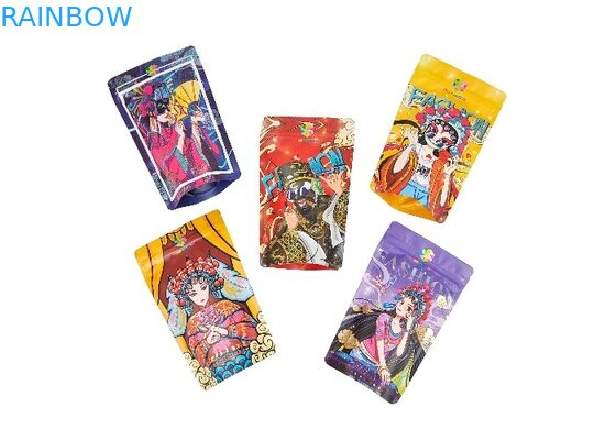 Kantong Berdiri Plastik Aluminium Foil Tas Ziplock Mylar yang Dapat Ditutup Kembali Tahan Bau