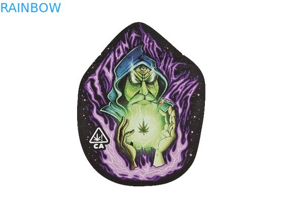 Tas Kunci Zip Mylar Plastik Sentuhan Lembut 3,5g Pencetakan Digital Berbentuk Khusus