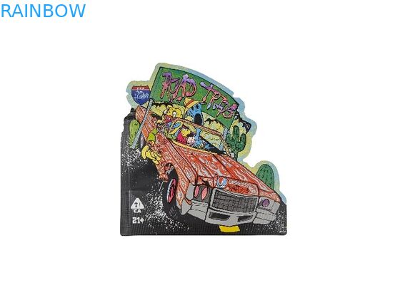 Tas Kunci Zip Mylar Plastik Sentuhan Lembut 3,5g Pencetakan Digital Berbentuk Khusus