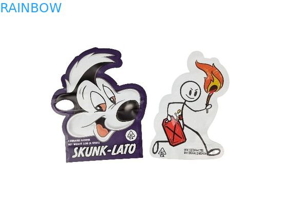 Logo Kustom Tempat UV Cetak Zip Lock Mylar Pouch Die Cut Bag Self Heat Seal Untuk Pengemasan Makanan