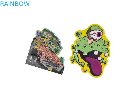 Logo Kustom Tempat UV Cetak Zip Lock Mylar Pouch Die Cut Bag Self Heat Seal Untuk Pengemasan Makanan