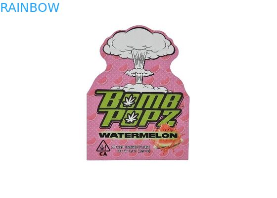 Tas Ziplock Mylar Hologram 3.5g Pengaman Plastik Pengaman Anak Die Cut Berbentuk Khusus Tidak Beraturan