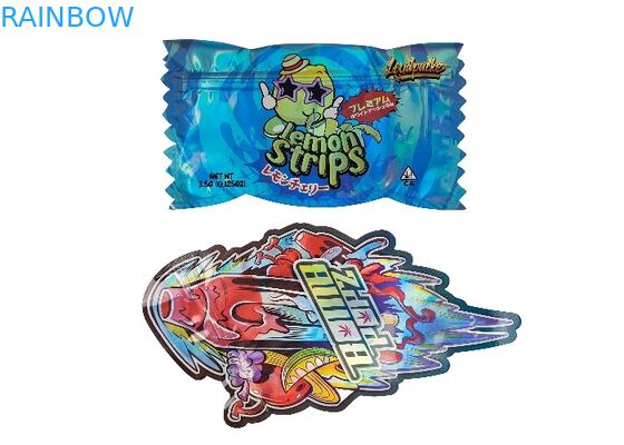 Tas Mylar Kustom Die Cut Plastik Lukisan Hologram Berbentuk Khusus 3.5g