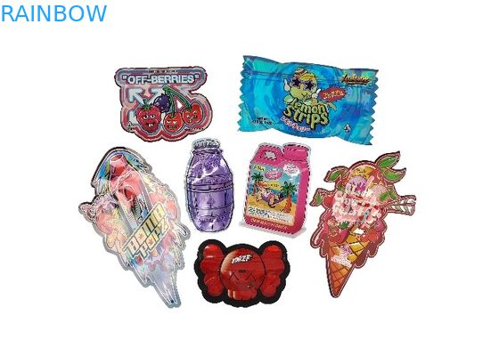 Kantong Bukti Bau Plastik Cetak Logo Kustom 0,125oz 1oz Tas Mylar Ziplock yang Dapat Dimakan