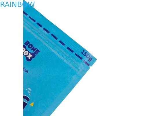 Kantong Stand Up Kertas Kraft Biodegradable Tas Kemasan Makanan Hewan Peliharaan Kustom