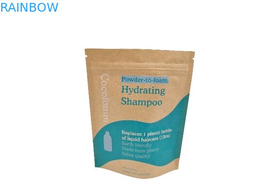 Kantong Stand Up Biodegradable Desain Kustom Tas Kemasan Kopi Kertas Kraft