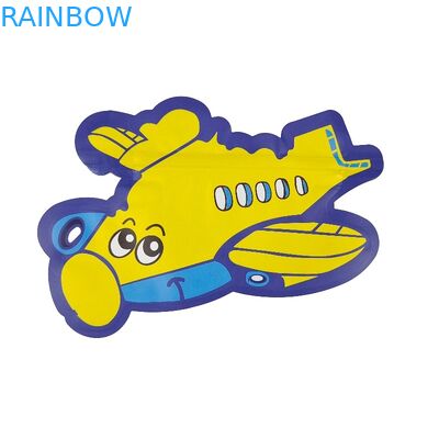 Tas Mylar Die Cut Pencetakan Holografik 3.5g 7g Ziplock Berbentuk Tidak Beraturan Khusus