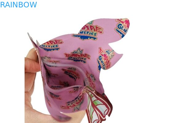Tas Mylar Die Cut 3,5g Cetak Kustom Matte Ziplock Bukti Bau Anak