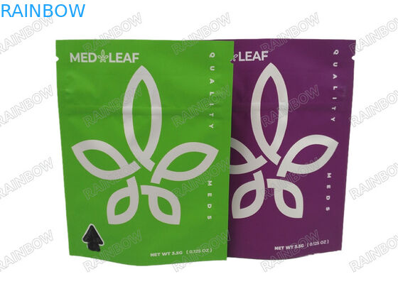 Pencetakan Digital 3.5g 7g 14g 28g Stand Up Gummy Herbal Weed Bag dengan Tear Notch
