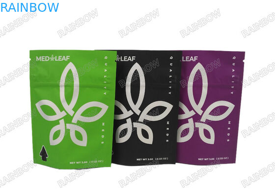 Pencetakan Digital 3.5g 7g 14g 28g Stand Up Gummy Herbal Weed Bag dengan Tear Notch