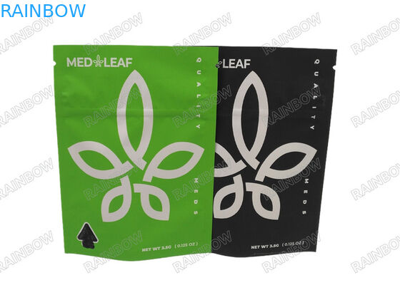 Pencetakan Digital 3.5g 7g 14g 28g Stand Up Gummy Herbal Weed Bag dengan Tear Notch