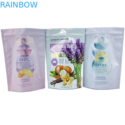 Custom Digital Printing Private Label Spa Gift Natural Epsom Salt Bath Salts Packaging Bag Mylar Bag untuk 250g Body Scrub