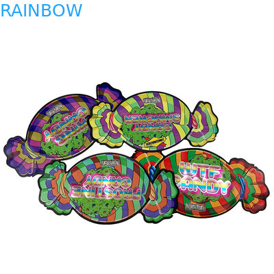 Percetakan Logo Khusus 1/8 OZ Kantong Mylar Tahan Anak 3.5g Makanan Keks Terkunci Lagi kantong keluar Mylar karet