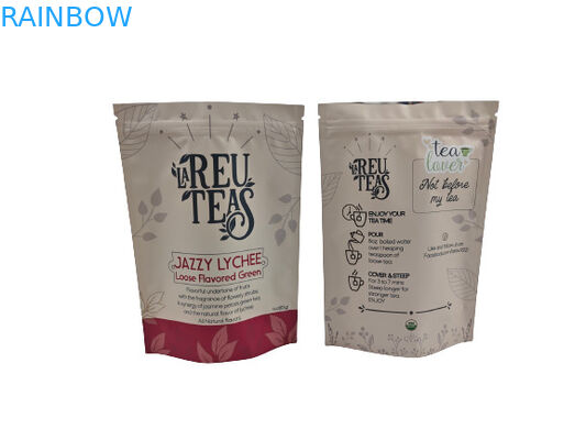 Pencetakan digital 4oz kantong plastik anti bau teh yang longgar berdiri