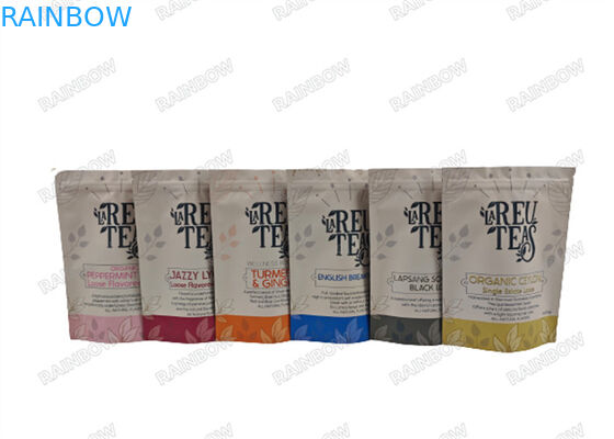 Pencetakan digital 4oz kantong plastik anti bau teh yang longgar berdiri
