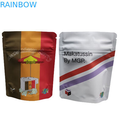 Tas Pencetakan Digital 3.5G 1LB Soft Touch Holographic Bag High Barrier Smell Proof Child Proof Zipper Stand Up Bags