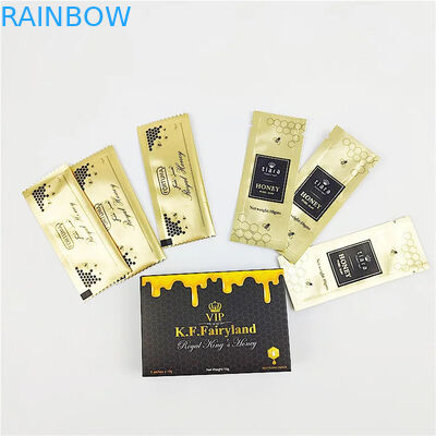 Aluminium foil bungkus paket untuk peningkatan pria Royal Honey Metallic warna kantong kustom cetak paket madu