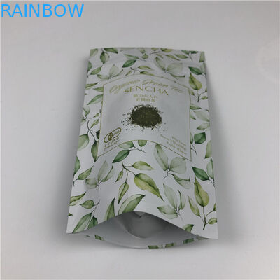 Tas cetak digital yang disesuaikan Logo emas logam berdiri tas pengemasan teh