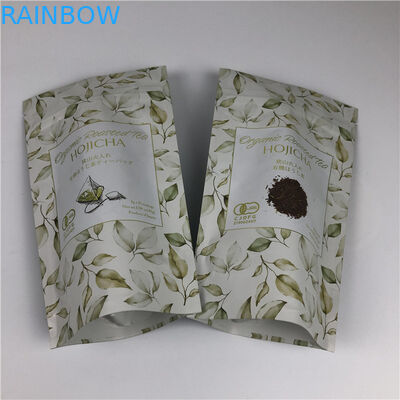 Tas cetak digital yang disesuaikan Logo emas logam berdiri tas pengemasan teh