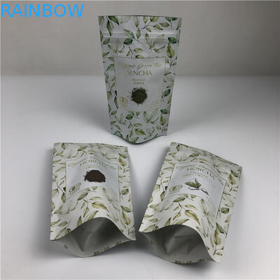 Tas cetak digital yang disesuaikan Logo emas logam berdiri tas pengemasan teh