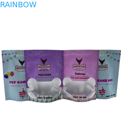 Kantong makanan hewan peliharaan dengan ritsleting dalam warna CMYK untuk penyimpanan makanan hewan peliharaan yang tahan lama