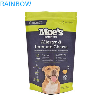 Kantong Makanan Hewan Peliharaan yang Dapat Digunakan Lagi untuk Kemasan Berdiri dengan Kunci Zipper