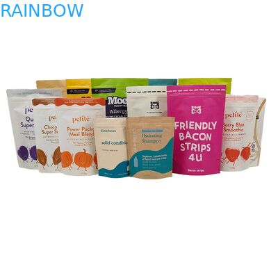 Custom Logo Printed Biodegradable 100% Paket Sachet Digunakan Lagi Kantong Plastik Berdiri Doypack Dengan Ziplock