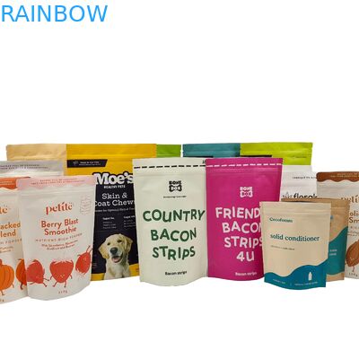 Grosir Biodegradable kualitas tinggi kertas kraft dicetak Custom Daur Ulang Doypack makanan kelas Ziplock kantong plastik