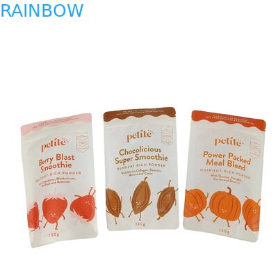 Grosir Biodegradable kualitas tinggi kertas kraft dicetak Custom Daur Ulang Doypack makanan kelas Ziplock kantong plastik