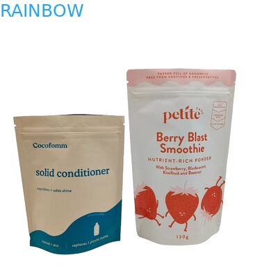 Biodegradable Stand Up Bags Dengan Ziplock Custom Logo Printed Doypack Untuk Kopi Teh Pengemasan Kantong Makanan