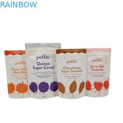 Biodegradable Doypack Recyclable Custom Stand Up Bag With Zip Lock Kantong Kertas Kraft Kantong Kemasan Makanan