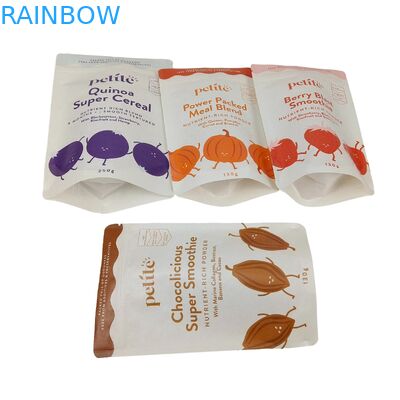 Custom Ziplock Matte Biodegradable Bags Aluminium Foil Resalable Food Grade Coffee Bean Tea Nut Snack Doypack