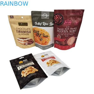 Kualitas tinggi Heat Seal Snack Bag Custom Aluminium Foil Zipper Stand Up Plastik Packaging Ziplock Bag