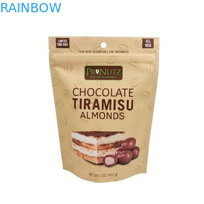 Heal Disegel Kualitas Baik Kantong Cokelat Plastik Disegel Kembali Kemasan Makanan Kantong Zipper Stand Up