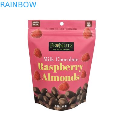 Ziplock Mylar Bags Dengan Jendela Terbuka Untuk Kacang Kuah Plastik yang Bisa Ditutup Lagi Zipper Stand Up Zipper Bag