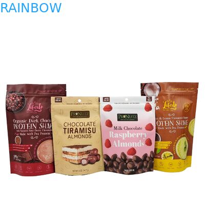 Ziplock Mylar Bags Dengan Jendela Terbuka Untuk Kacang Kuah Plastik yang Bisa Ditutup Lagi Zipper Stand Up Zipper Bag